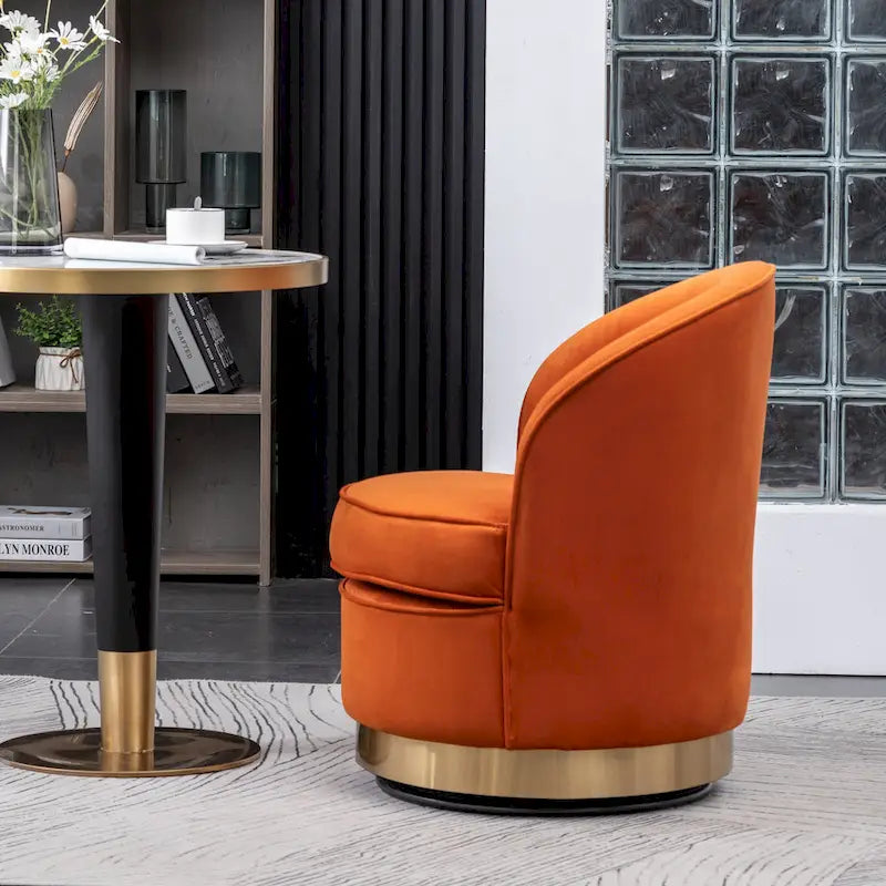 Contemporary Velvet Swivel Accent Chair, Blue