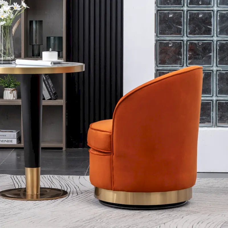 Contemporary Velvet Swivel Accent Chair, Blue
