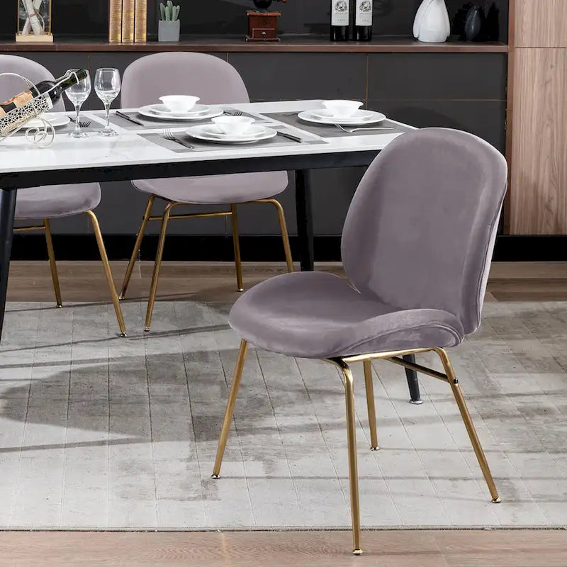 Velvet Gold Leg Dining Chair