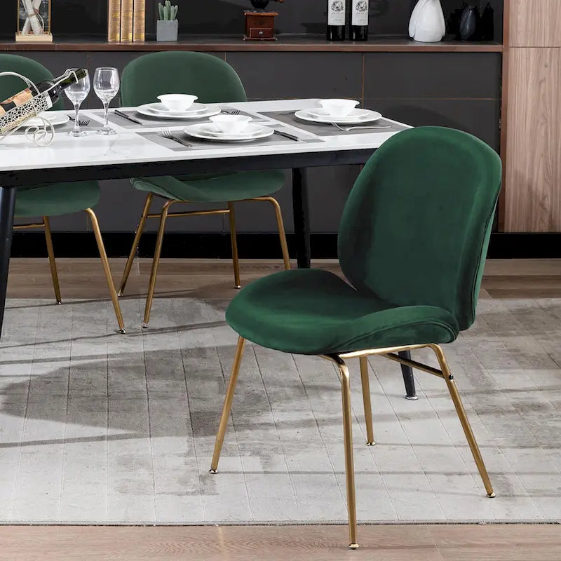 Velvet Gold Leg Dining Chair
