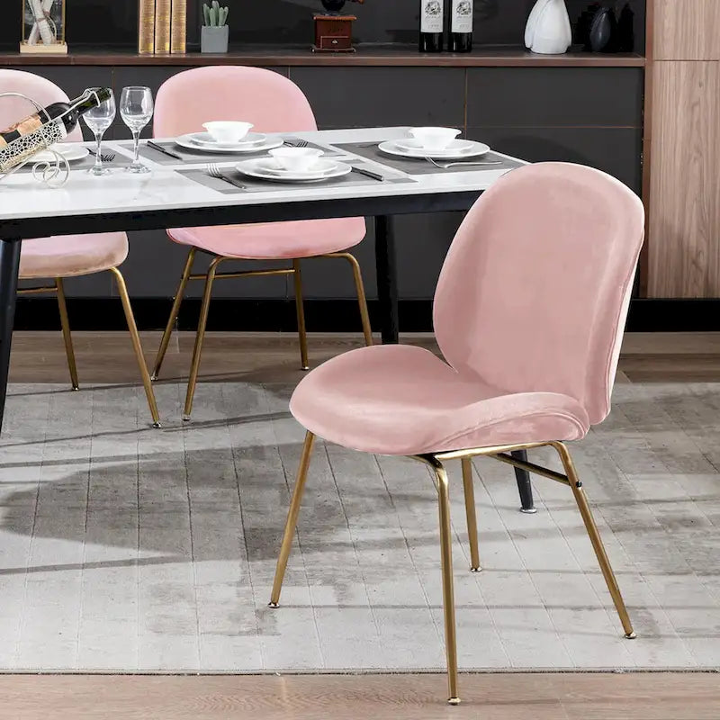 Velvet Gold Leg Dining Chair