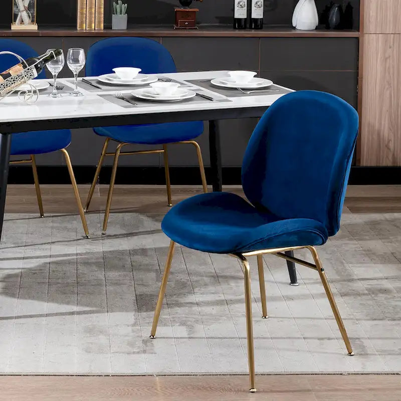 Velvet Gold Leg Dining Chair