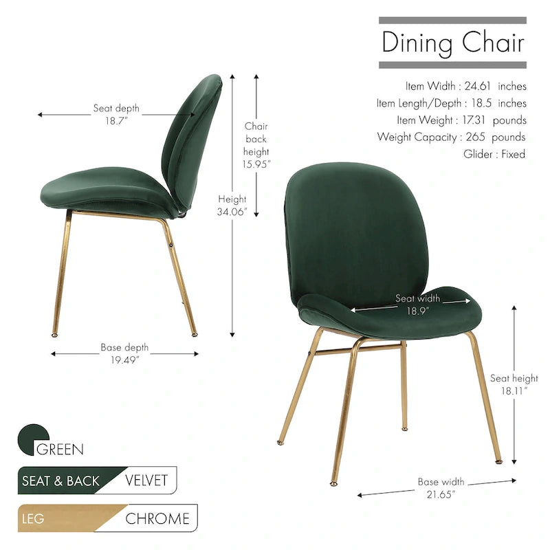 Velvet Gold Leg Dining Chair