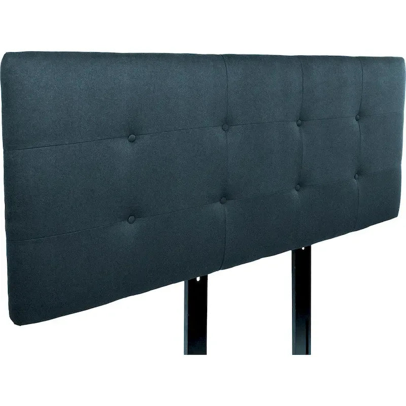 Button Tufted Navy Upholstered Headboard