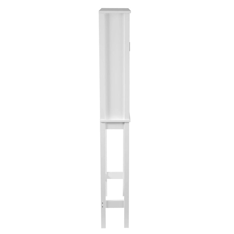 Farmhouse White MDF Wood Over-the-Toilet Space Saver Bathroom Cabinet
