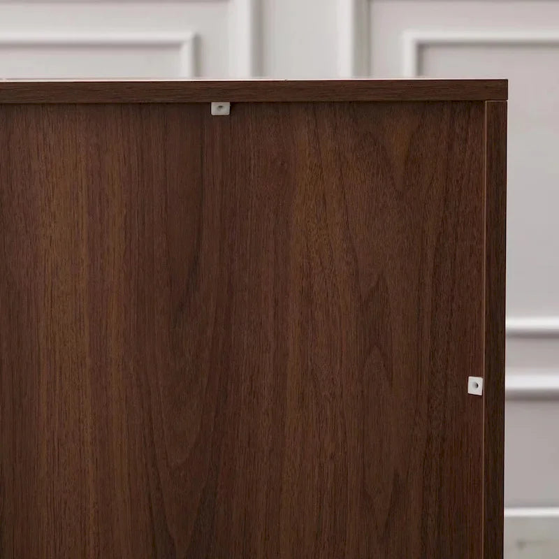Faux Wood Sideboard with 3 Drawer Server Cabinet