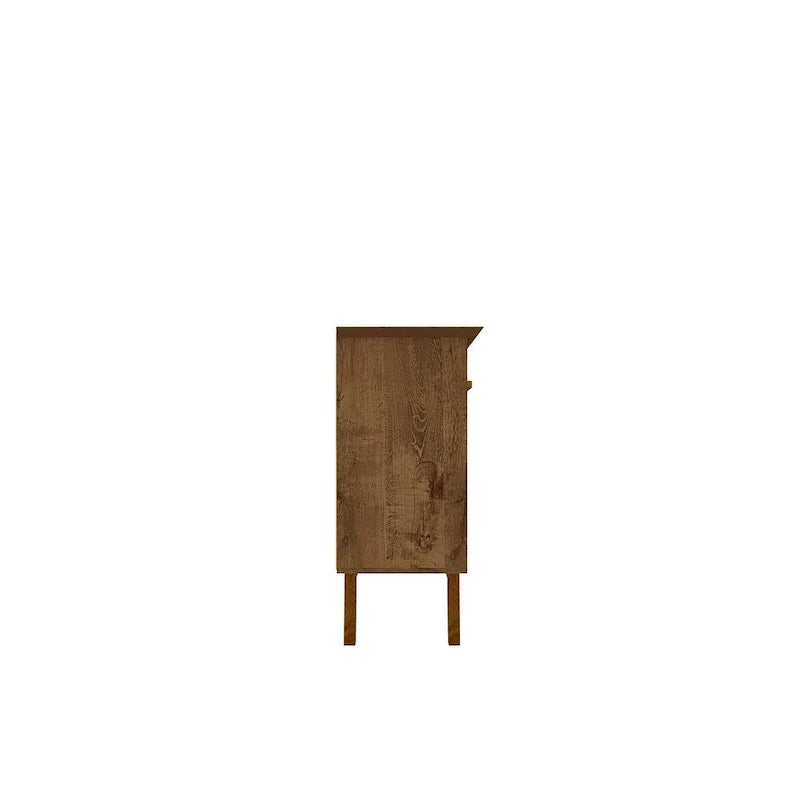 62.99 Sideboard with Solid Wood Legs and 2 Cabinets in Off White and Cinnamon