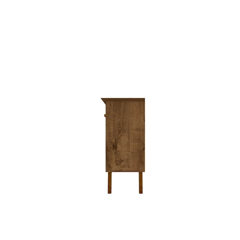 62.99 Sideboard with Solid Wood Legs and 2 Cabinets in Off White and Cinnamon