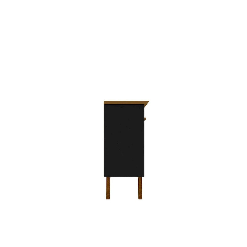 62.99 Sideboard with Solid Wood Legs and 2 Cabinets in Off White and Cinnamon