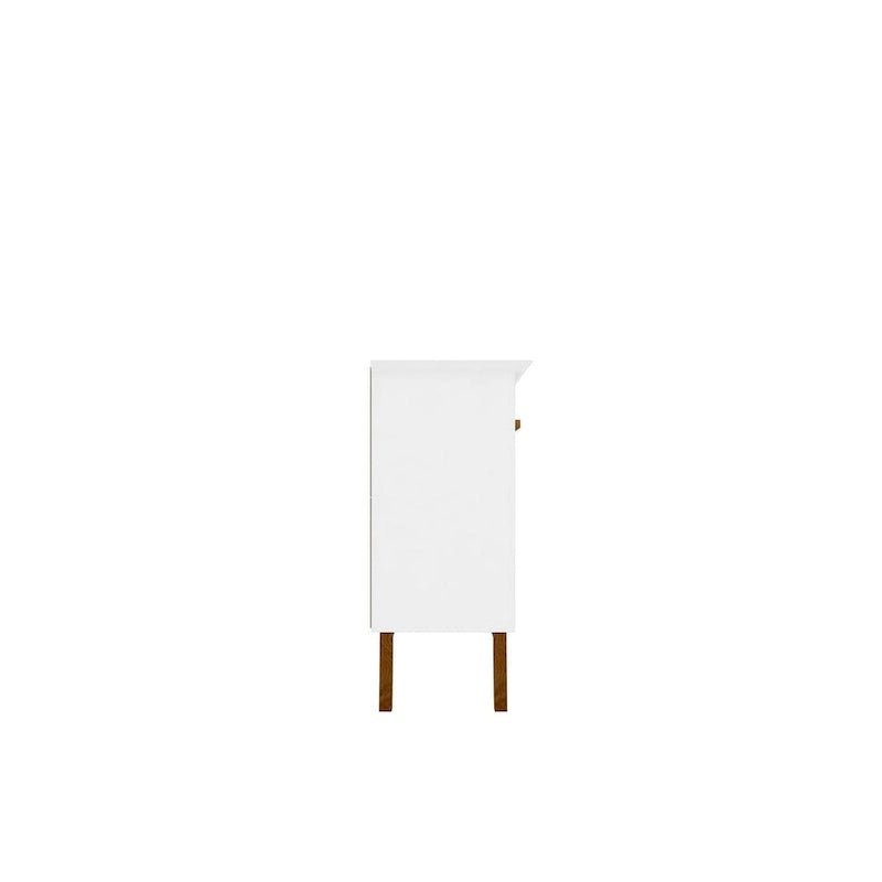 62.99 Sideboard with Solid Wood Legs and 2 Cabinets in Off White and Cinnamon