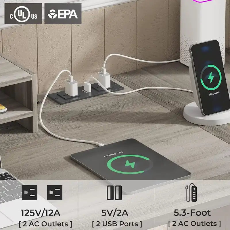 L Shaped Computer Desk Drawer Power Strip Storage Cabinet Storage Bag