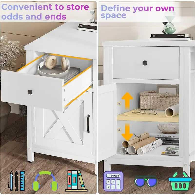 L Shaped Computer Desk Drawer Power Strip Storage Cabinet Storage Bag