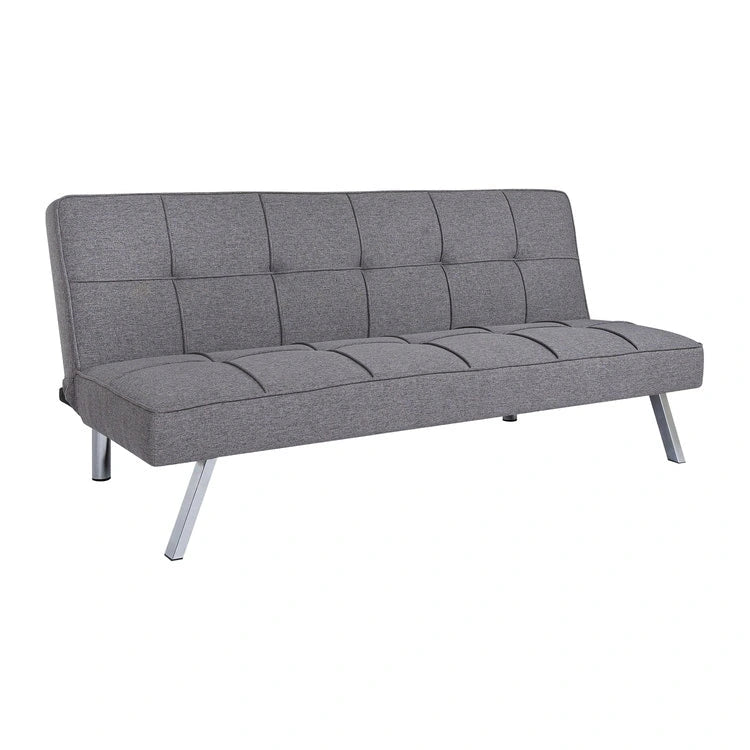 Modern Comfort Futon Sofa Bed, Tufted, Convertible, Linen Fabric, 750 lbs Weight Capacity