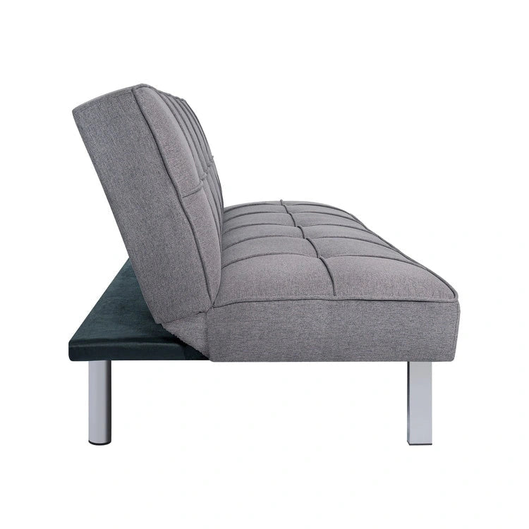 Modern Comfort Futon Sofa Bed, Tufted, Convertible, Linen Fabric, 750 lbs Weight Capacity