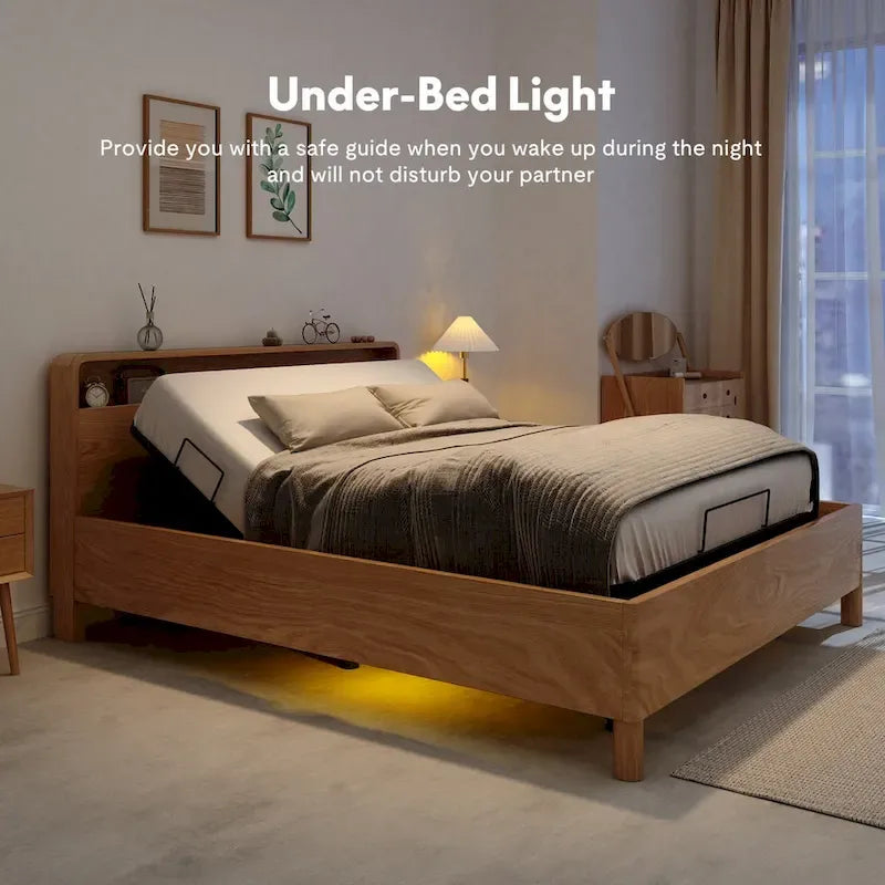 Twin XL/Queen/Split King Size Adjustable Bed Frame, Zero Clearance, Zero Gravity, Mattress Holder