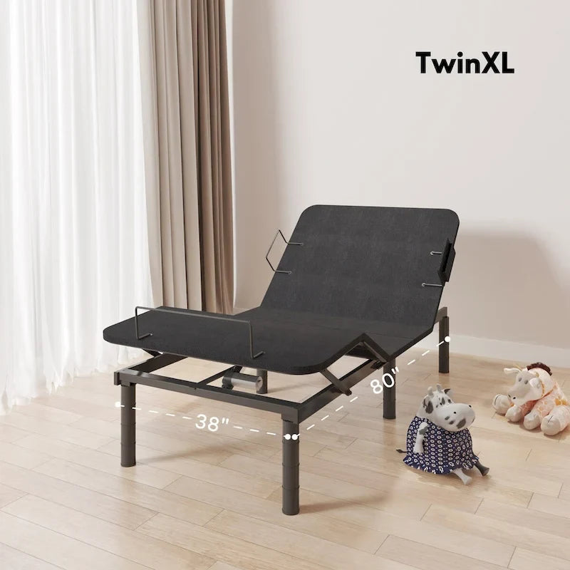 Twin XL/Queen/Split King Size Adjustable Bed Frame, Zero Clearance, Zero Gravity, Mattress Holder