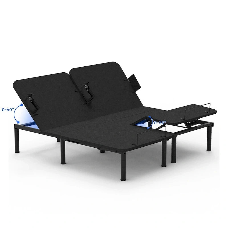 Twin XL/Queen/Split King Size Adjustable Bed Frame, Zero Clearance, Zero Gravity, Mattress Holder