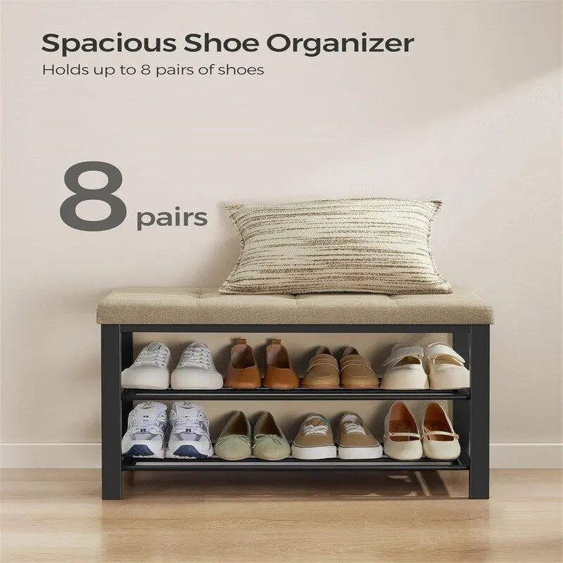 Entryway Bench with Cushion - 12.2D x 31.9W x 19.3H