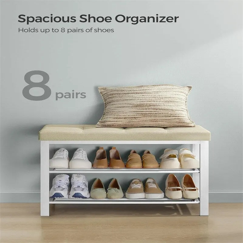 Entryway Bench with Cushion - 12.2D x 31.9W x 19.3H