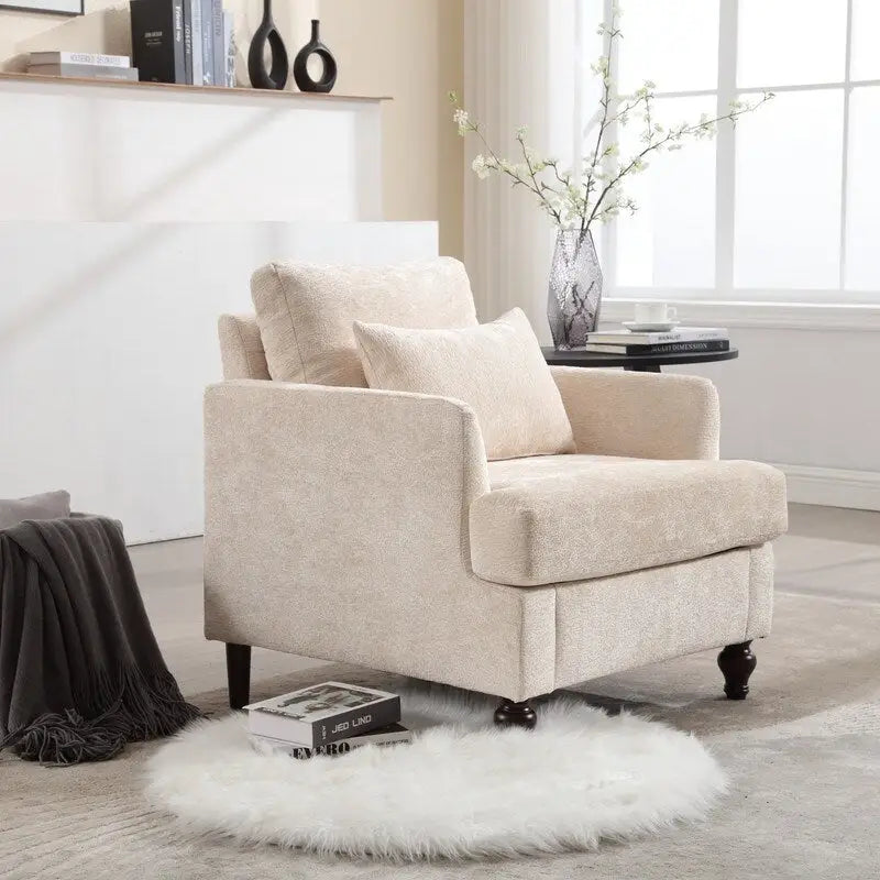 Modern Accent Chair Lounge Chair, Wood Frame Armchair