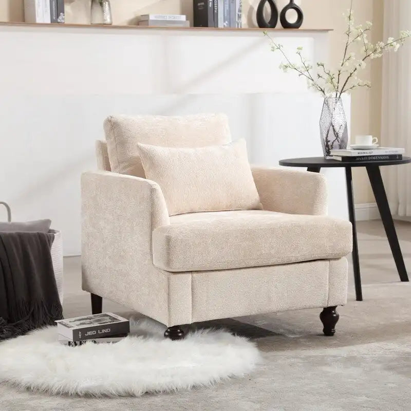Modern Accent Chair Lounge Chair, Wood Frame Armchair