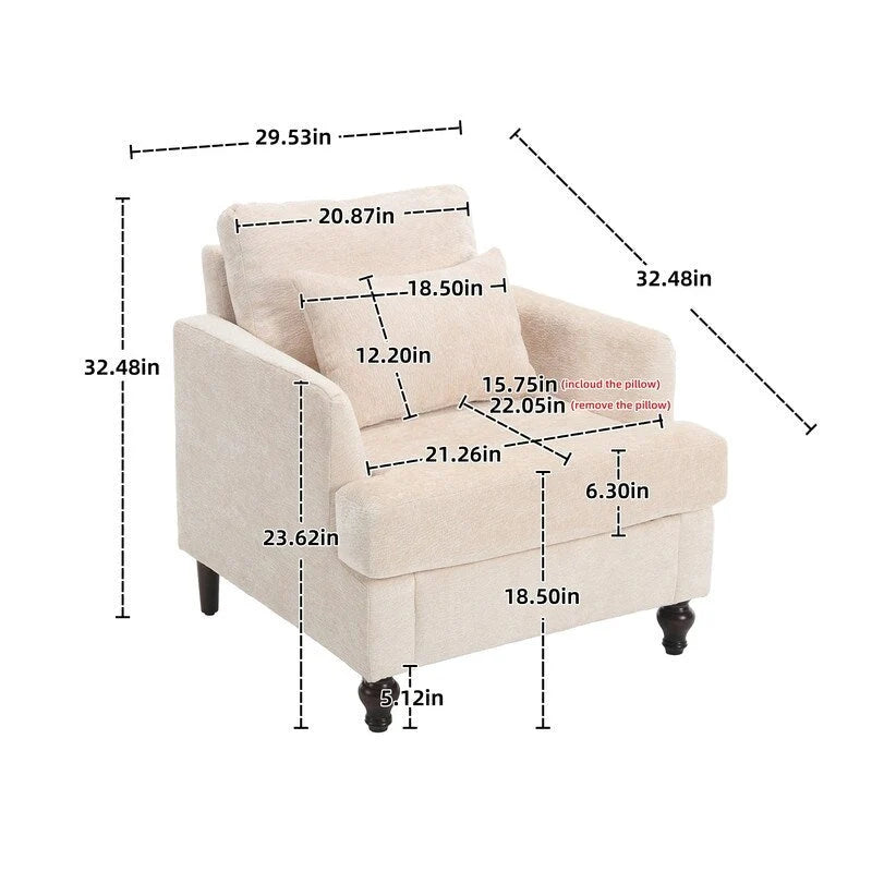 Modern Accent Chair Lounge Chair, Wood Frame Armchair