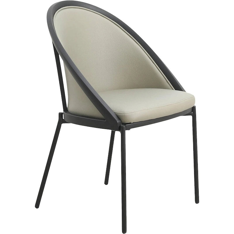 Upholstered Faux Leather Dining Chair with Powder Coated Steel Legs