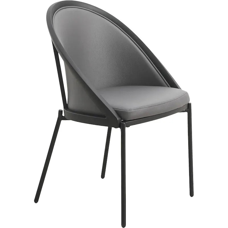 Upholstered Faux Leather Dining Chair with Powder Coated Steel Legs