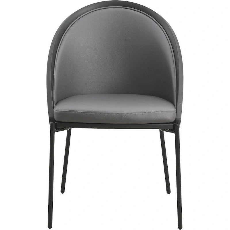 Upholstered Faux Leather Dining Chair with Powder Coated Steel Legs