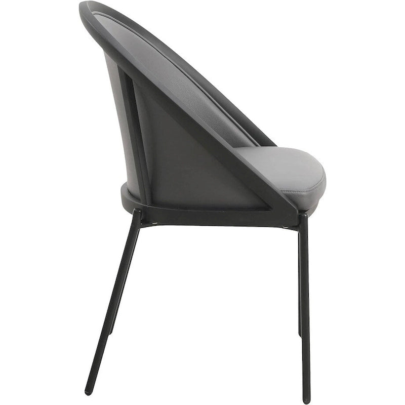 Upholstered Faux Leather Dining Chair with Powder Coated Steel Legs