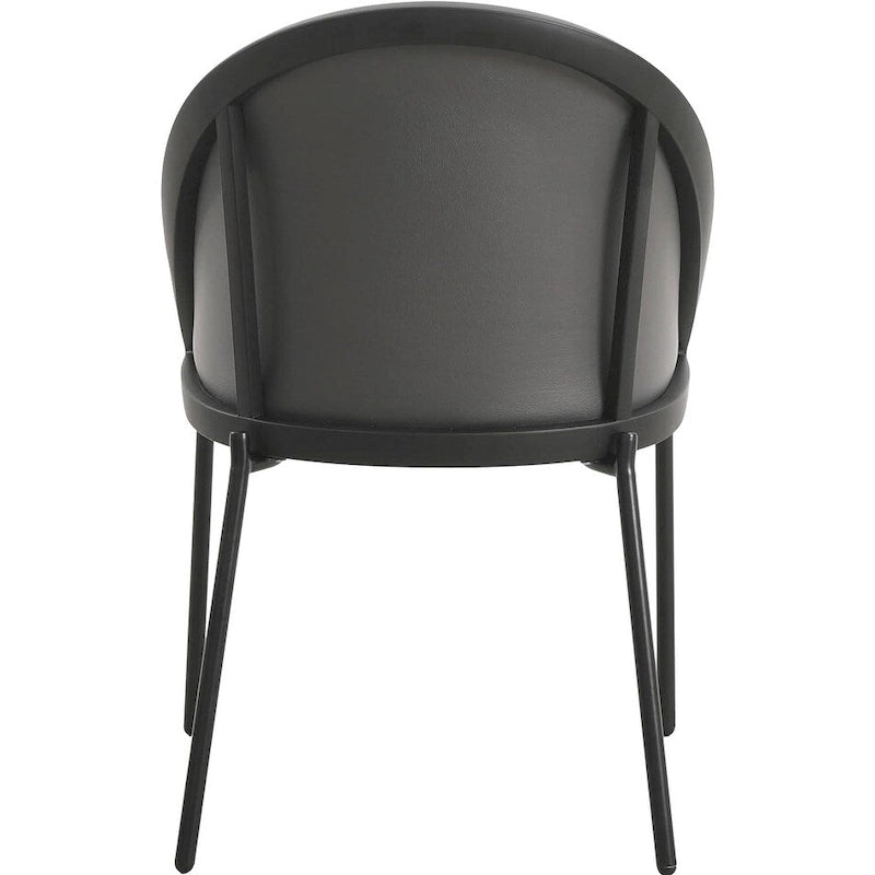 Upholstered Faux Leather Dining Chair with Powder Coated Steel Legs