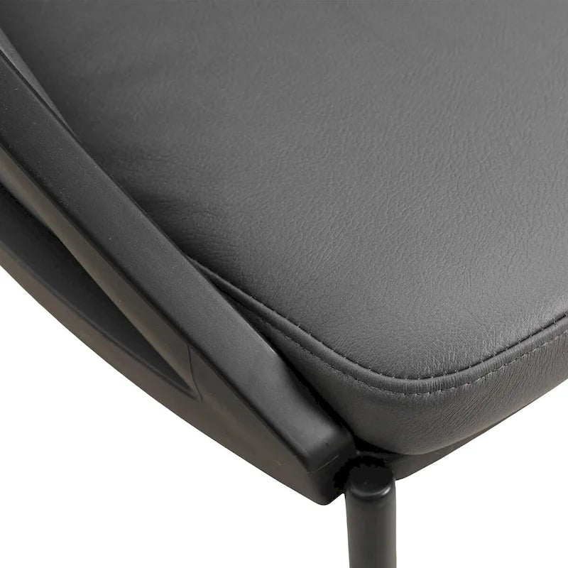 Upholstered Faux Leather Dining Chair with Powder Coated Steel Legs