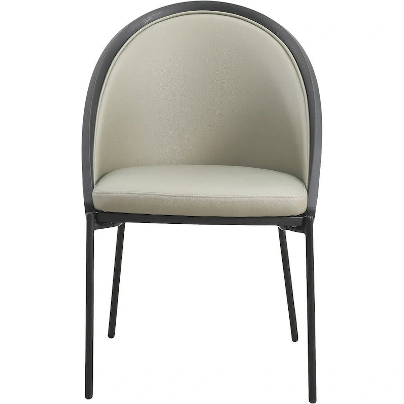 Upholstered Faux Leather Dining Chair with Powder Coated Steel Legs