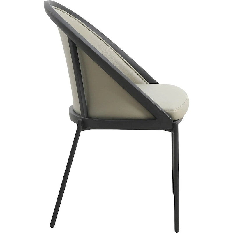 Upholstered Faux Leather Dining Chair with Powder Coated Steel Legs