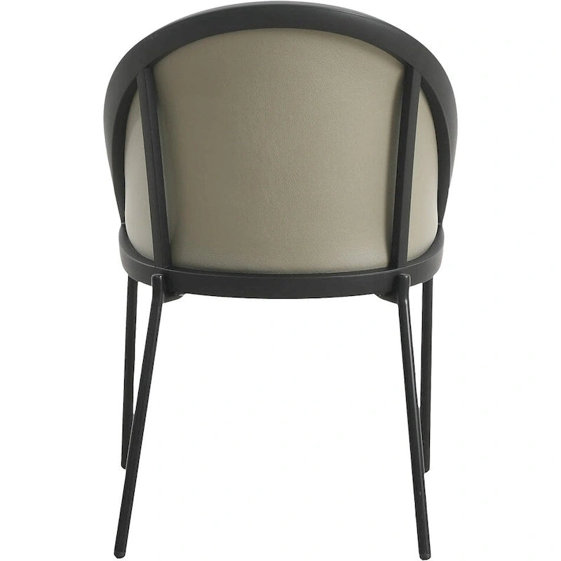 Upholstered Faux Leather Dining Chair with Powder Coated Steel Legs
