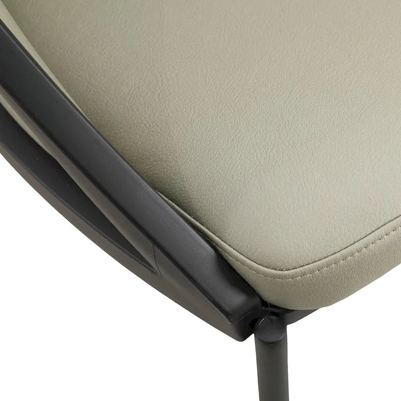 Upholstered Faux Leather Dining Chair with Powder Coated Steel Legs