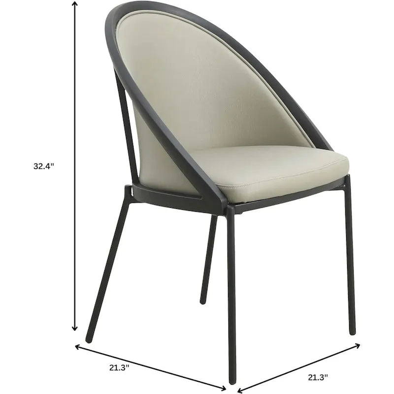 Upholstered Faux Leather Dining Chair with Powder Coated Steel Legs