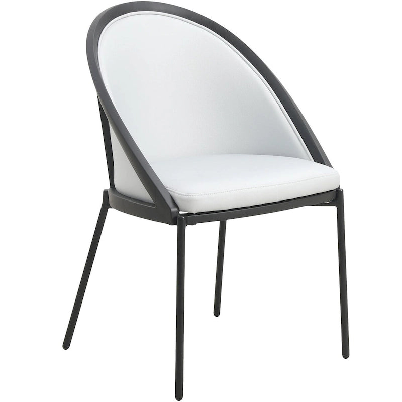 Upholstered Faux Leather Dining Chair with Powder Coated Steel Legs