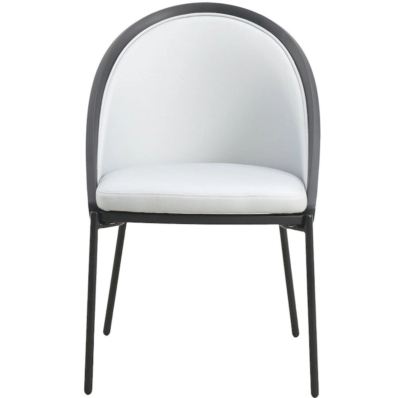 Upholstered Faux Leather Dining Chair with Powder Coated Steel Legs