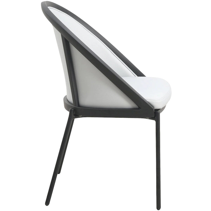 Upholstered Faux Leather Dining Chair with Powder Coated Steel Legs