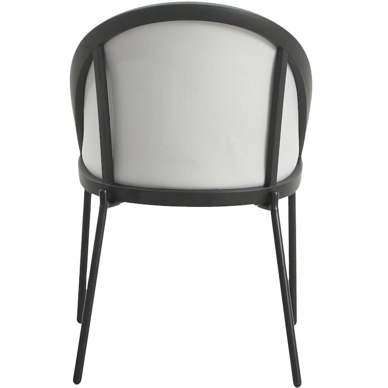 Upholstered Faux Leather Dining Chair with Powder Coated Steel Legs