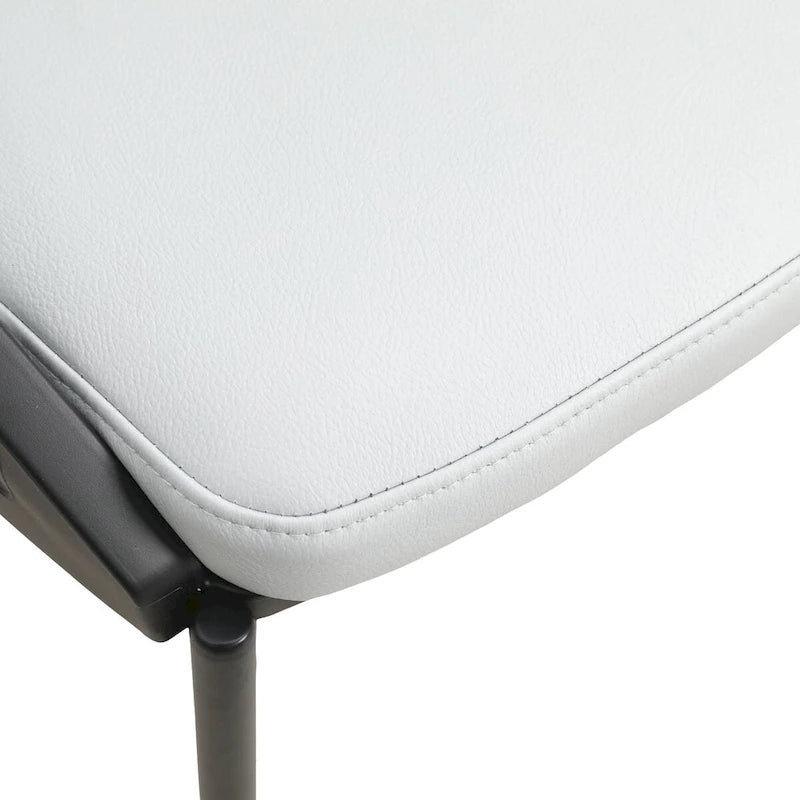 Upholstered Faux Leather Dining Chair with Powder Coated Steel Legs