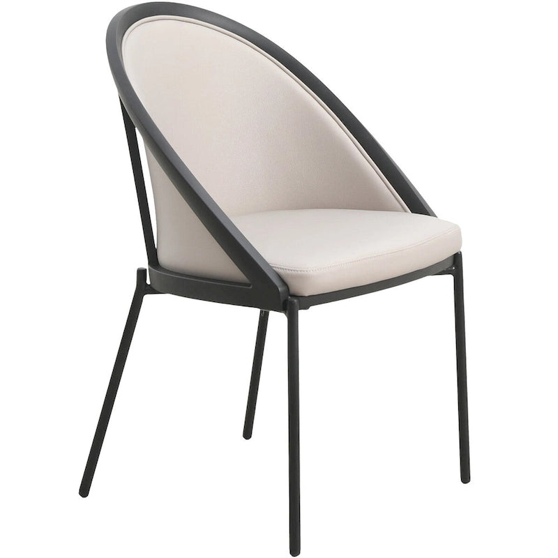 Upholstered Faux Leather Dining Chair with Powder Coated Steel Legs