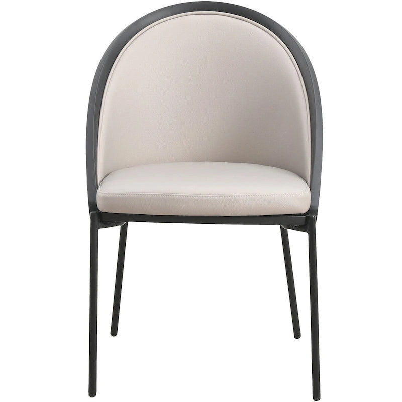 Upholstered Faux Leather Dining Chair with Powder Coated Steel Legs