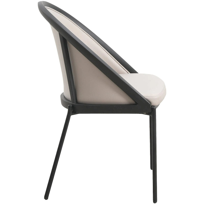 Upholstered Faux Leather Dining Chair with Powder Coated Steel Legs