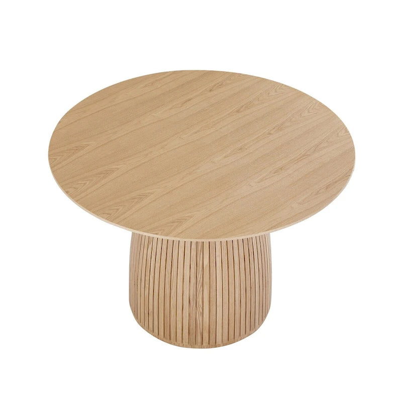 Round Dining Table Kitchen Table Small Space Dining Table MDF for 4-6 People - D 47.24 x H 49.63