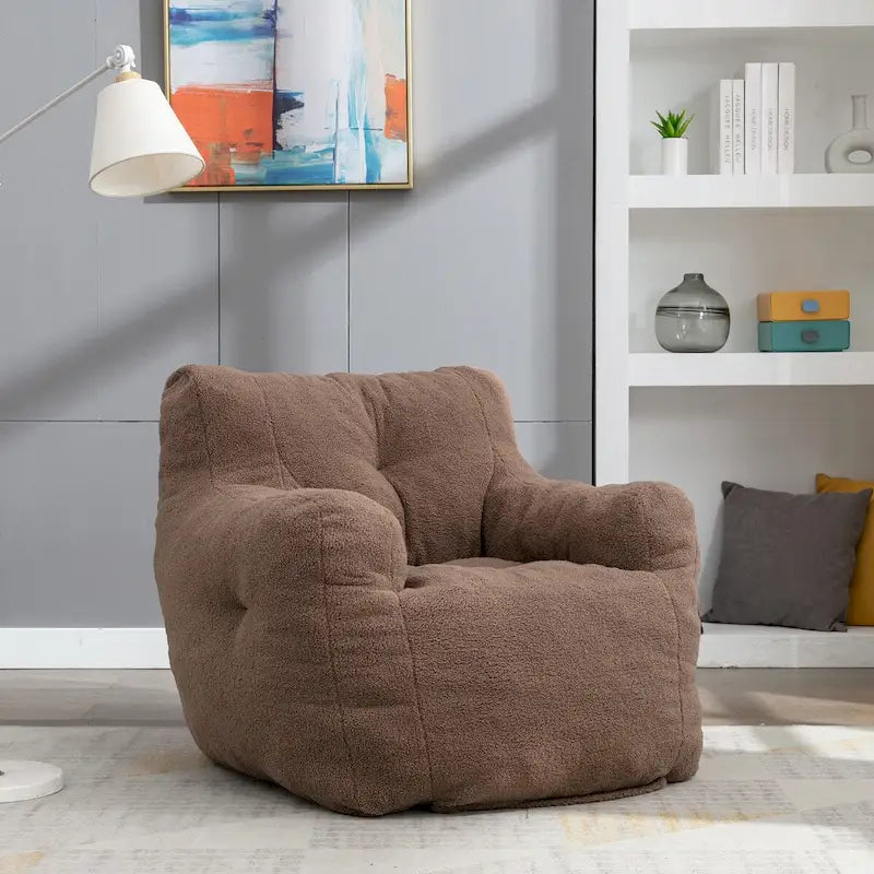 Faux Fur Fabric Bean Bag Chair, Floor Sofa For Living Room, Bedroom Lazy Sofa