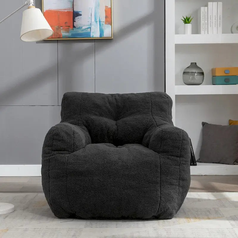 Faux Fur Fabric Bean Bag Chair, Floor Sofa For Living Room, Bedroom Lazy Sofa