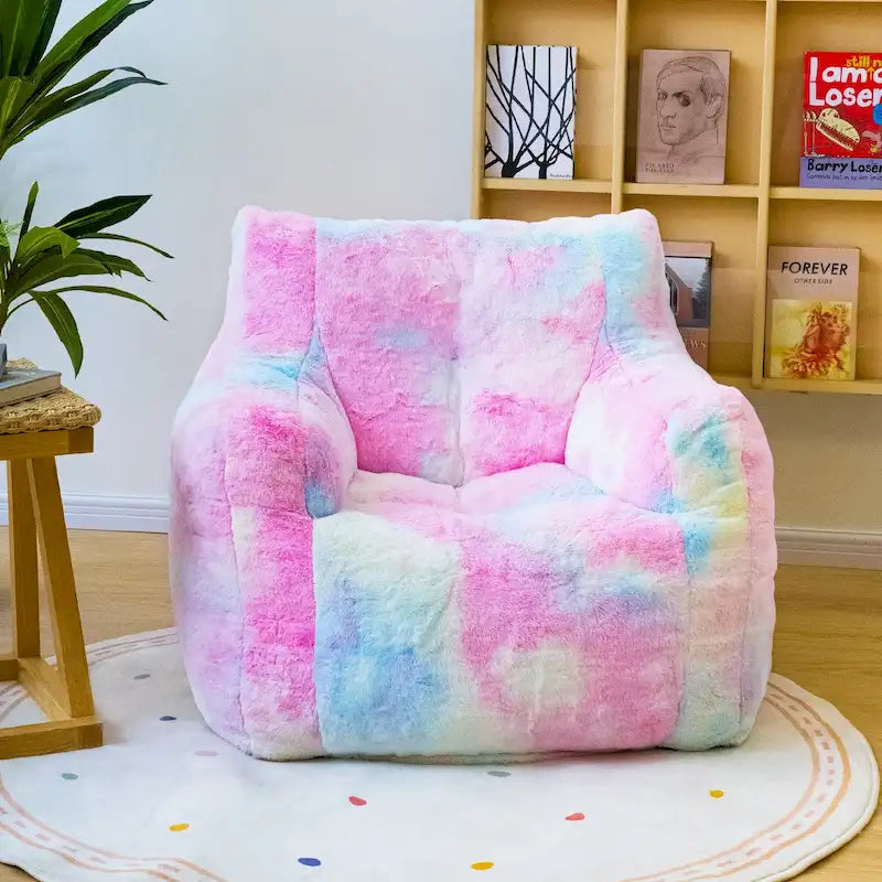 Faux Fur Fabric Bean Bag Chair, Floor Sofa For Living Room, Bedroom Lazy Sofa