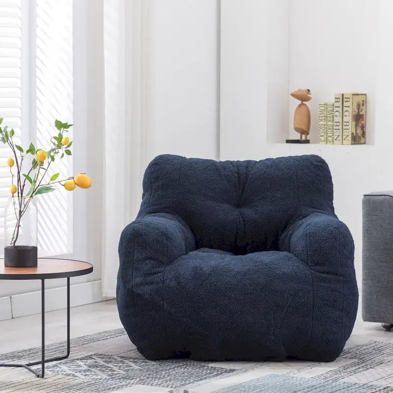 Faux Fur Fabric Bean Bag Chair, Floor Sofa For Living Room, Bedroom Lazy Sofa